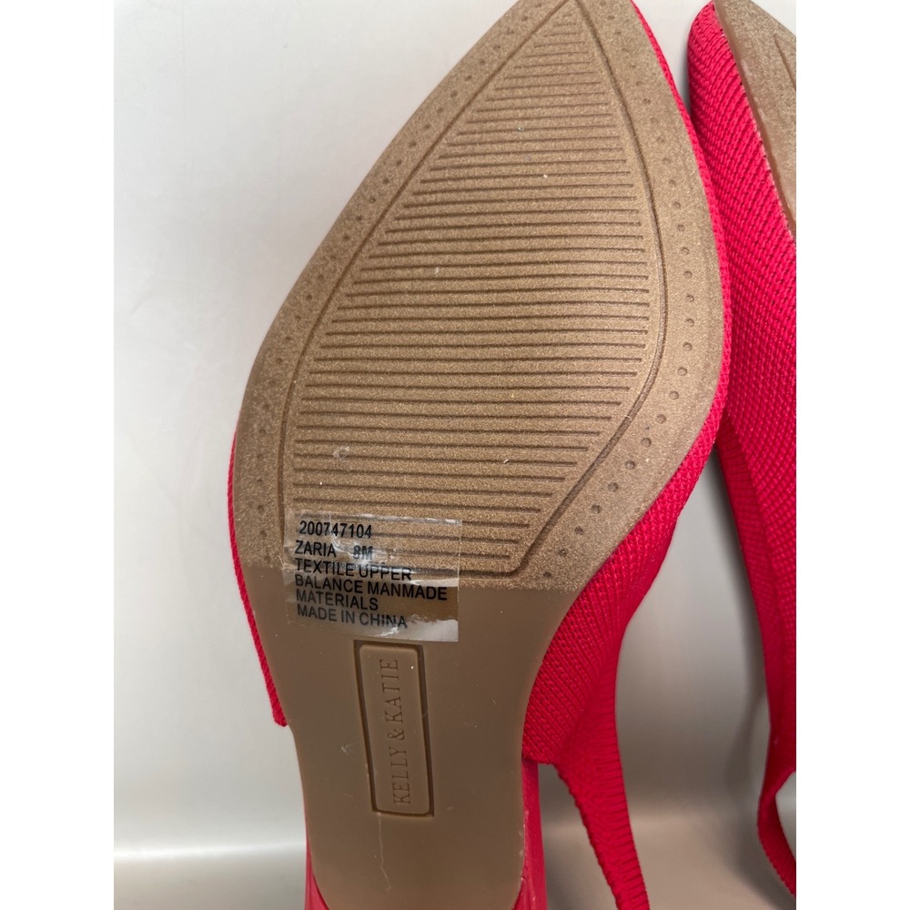 Kelly & Katie Zaria Red Knit Slingback Kitten Heel Pumps Womens 8M 200747104 - Picture 6 of 7